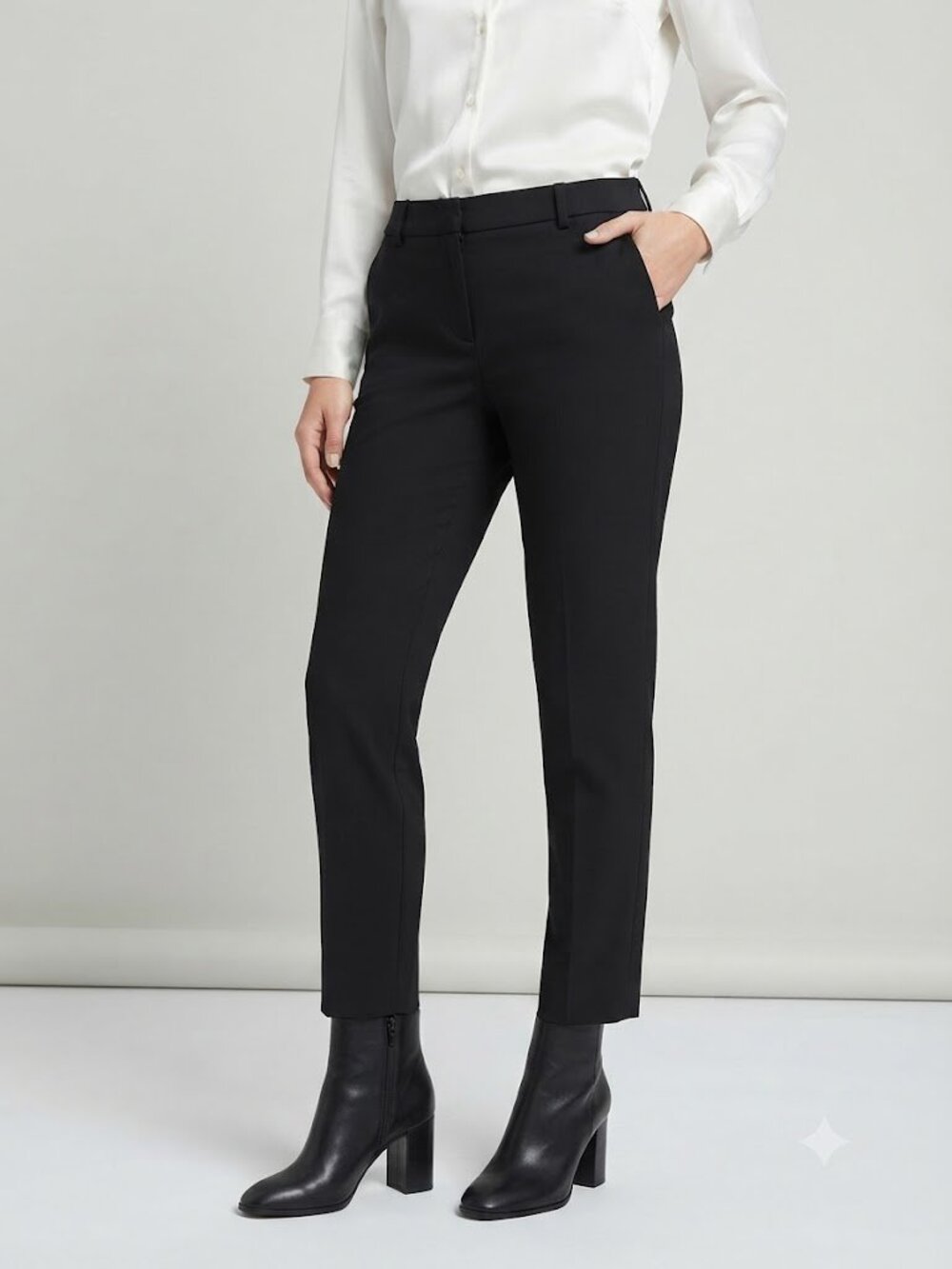 Apt. 9 Women Black Dress Pants Size 14 Cotton Blend Ankle Trousers